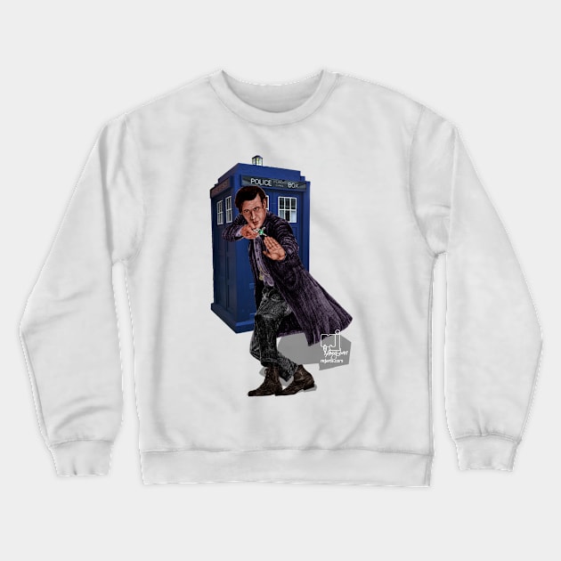 11th Doctor Crewneck Sweatshirt by mjartscom